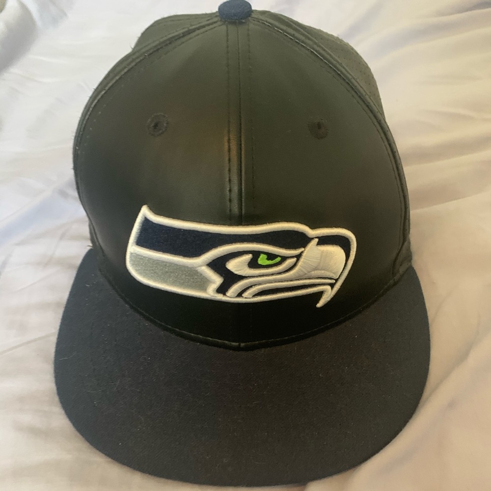 Leather Seattle sea hawks hat